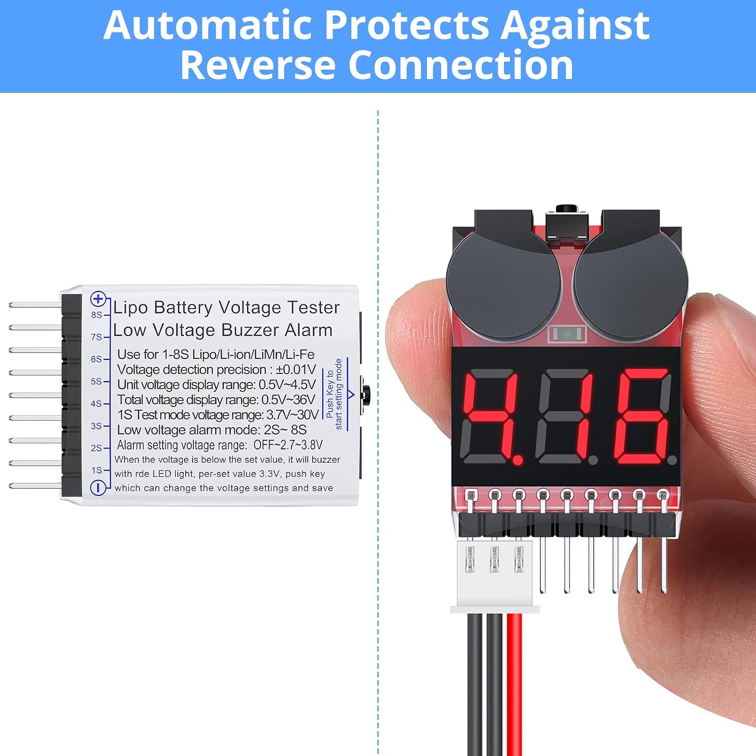 Oike 1-8S 2w1 Tester Napięcia  – Drone Battery Voltage Checker recenzja i cena
